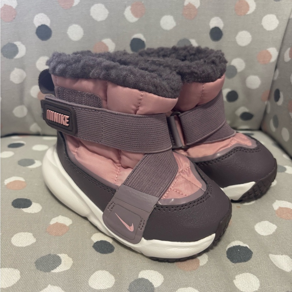 Nike Kids Pink and Gray Winter Boots